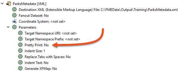 Viewing the Pretty Print parameter